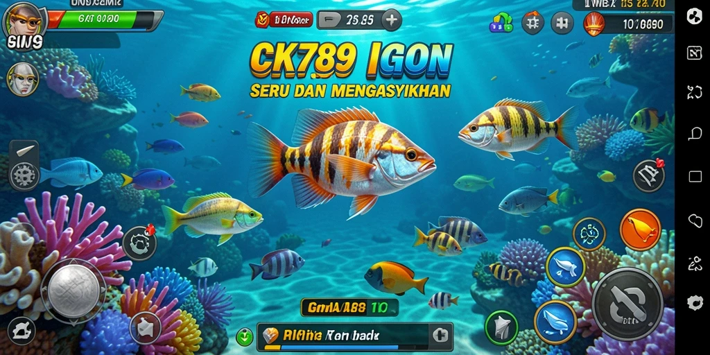 Screenshot gameplay CK789 yang menampilkan aksi Tembak Ikan yang seru.