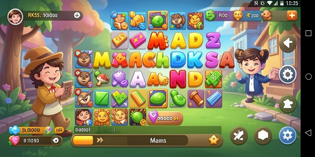Tampilan gameplay RK55 yang menarik dalam genre Match-3.