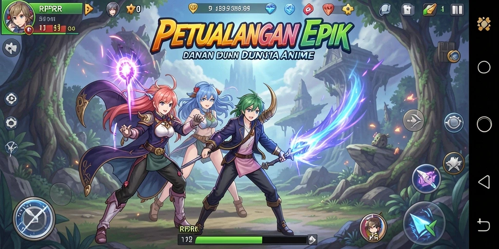 Tampilan gameplay yang menakjubkan dan karakter yang penuh warna.