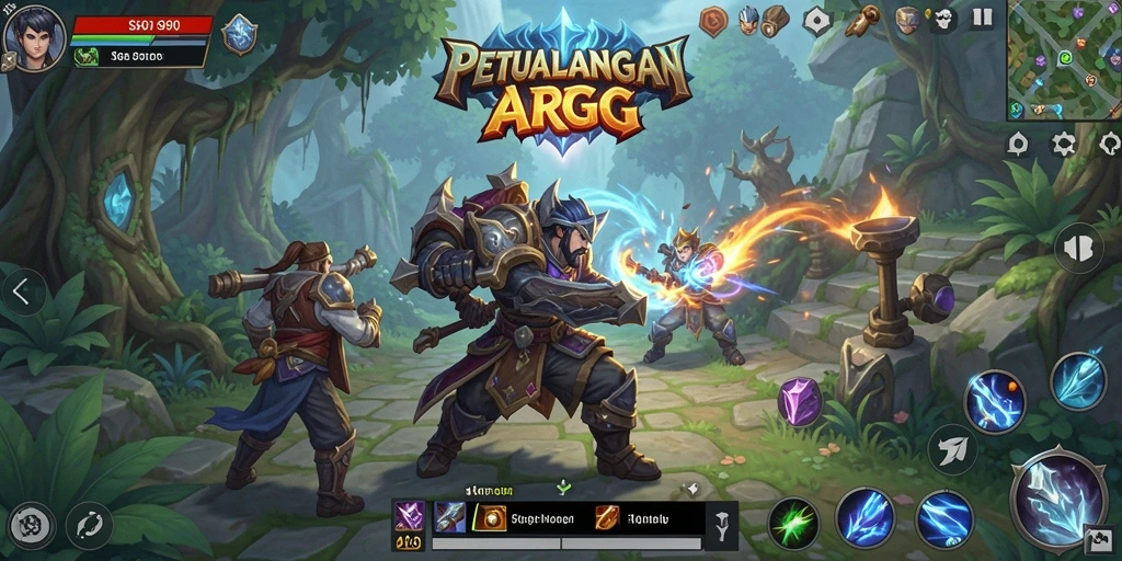 Tampilan gameplay seru dalam dunia ARPG yang menakjubkan.