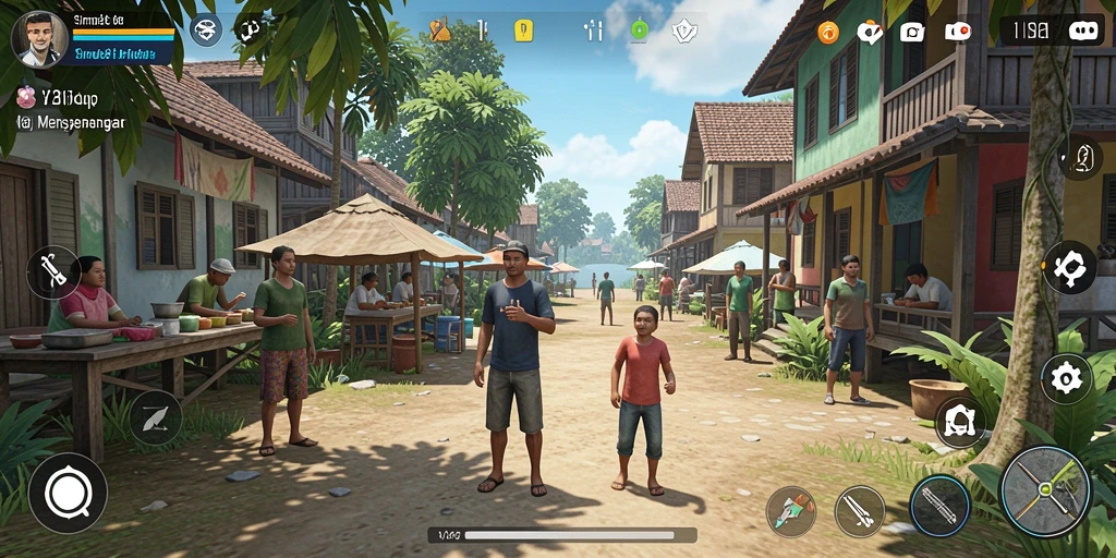 Screenshot utama V21 menampilkan aksi gameplay simulasi yang seru.