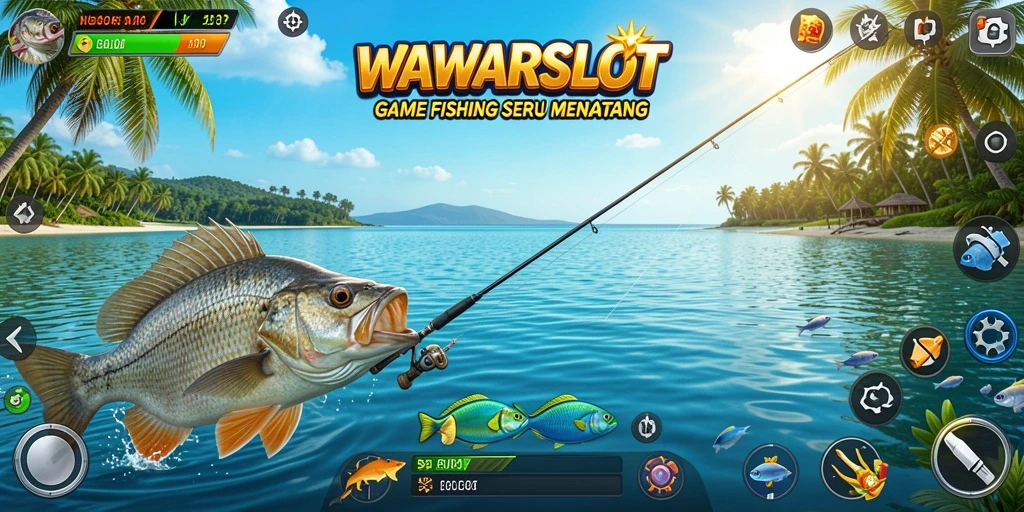 Gameplay Fishing menarik di WAWARSLOT dengan banyak ikan untuk ditangkap.
