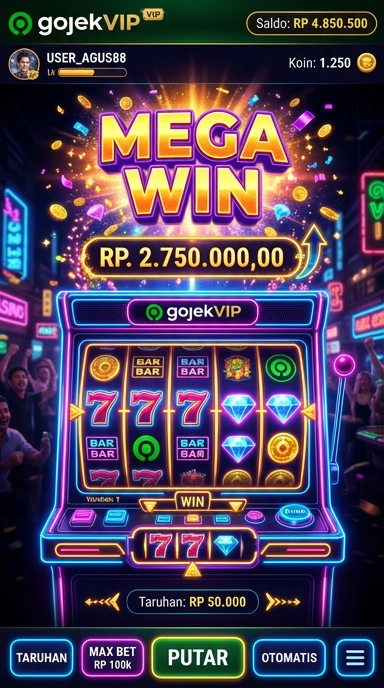 Tampilan aplikasi gojekvip dengan berbagai kategori yang terorganisir.